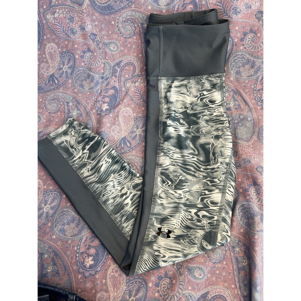 Under Armour Women's Heatgear Compression Leggings S Ankle HighRise Green Pocket
